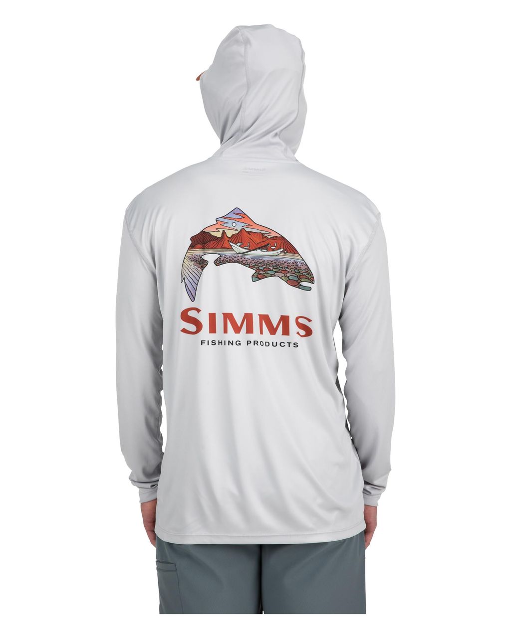 Simms Tech Hoody - Artist Series Trout Logo Flame/Sterling - Clonanav Logo