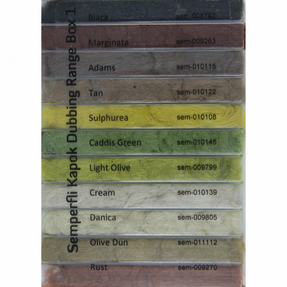 Semperfli Kapok Dry Fly Dubbing Full Selection Dispenser